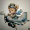 avion Veilleuse LED en bois pour chambre bébé fille garçon lampe murale douce Montessori déco scandinave idée cadeau naissance pe (15) Lampe en Bois pour Chambre d'Enfant – Design Avion avec Ourson Pilote – Éclairage LED Décoratif