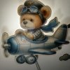 avion Veilleuse LED en bois pour chambre bébé fille garçon lampe murale douce Montessori déco scandinave idée cadeau naissance pe (21) Lampe en Bois pour Chambre d'Enfant – Design Avion avec Ourson Pilote – Éclairage LED Décoratif