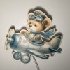 avion Veilleuse LED en bois pour chambre bébé fille garçon lampe murale douce Montessori déco scandinave idée cadeau naissance pe (7) Lampe en Bois pour Chambre d'Enfant – Design Avion avec Ourson Pilote – Éclairage LED Décoratif
