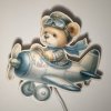 avion Veilleuse LED en bois pour chambre bébé fille garçon lampe murale douce Montessori déco scandinave idée cadeau naissance person ( (5) Lampe en Bois pour Chambre d'Enfant – Design Avion avec Ourson Pilote – Éclairage LED Décoratif
