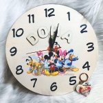 Horloge Enfant 100% Unique - Prénom Laser 3D + Dessin Animé ou Photo - Bois Écologique & Couleurs Saines
