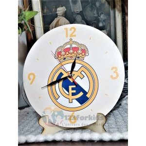 Horloge murale supporters football en bois artisanal