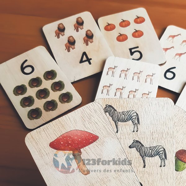 Puzzle des nombres en bois pour bébé, Montessori, apprendre les chiffres, idéal pour la chambre d’enfant à Casablanca, Maroc.