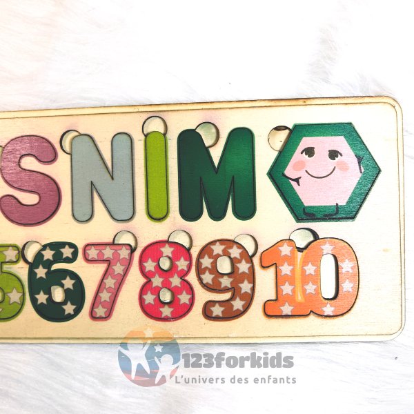 Puzzle prénom personnalisé avec chiffres de 1 à 10