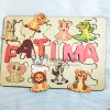 Puzzle éducatif 3 lignes : animaux, prénom et créatures marines