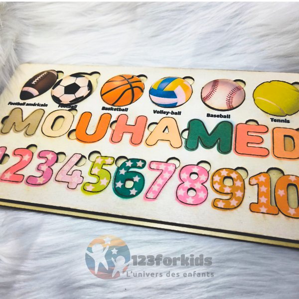 Cadeau naissance personnalisé puzzle prénom Maroc