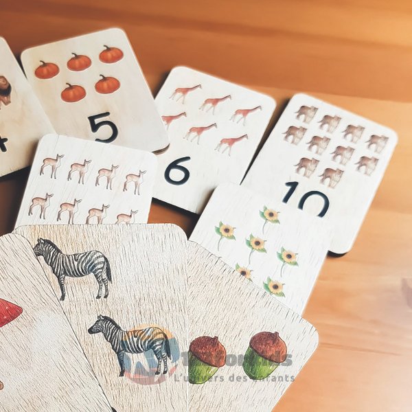 Puzzle Montessori en bois pour apprendre les nombres, jeu éducatif pour enfant au Maroc, idéal à offrir.