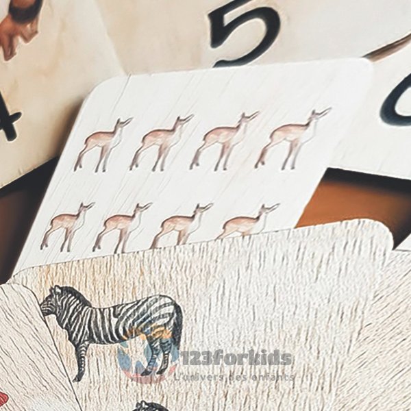 Puzzle des nombres en bois Montessori, jeu éducatif pour tout-petits à Agadir, Maroc, apprentissage des chiffres.