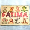 Puzzle prénom personnalisé en bois avec animaux éducatifs