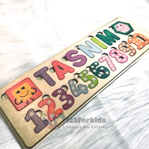 Puzzle prénom personnalisé avec chiffres de 1 à 10 Jouet Montessori éducatif Maroc, Casablanca, Agadir, el jadida, safi, Marrakech, Tanger, tetouan, Kenitra, Khouribga, dakhla, Laayoune, Larache, Marrakech, Martil, Meknès, Mohammedia, Nador, Oualidia, Ouarzazate, Ouazzane, Oujda, Rabat, kenitra, salé