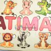 Jouet en bois personnalisé avec prénom et animaux variés